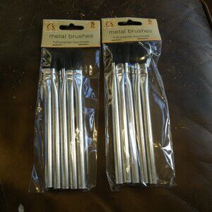 2 Packs 5 pc Metal All Purpose Duro-Bristle Brushes Arts & Crafts